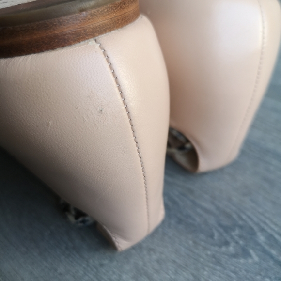 Coach Justine Leather Ghillie Lace Up Pointed Toe Ballet Flat in Nude - Picture 13 of 16